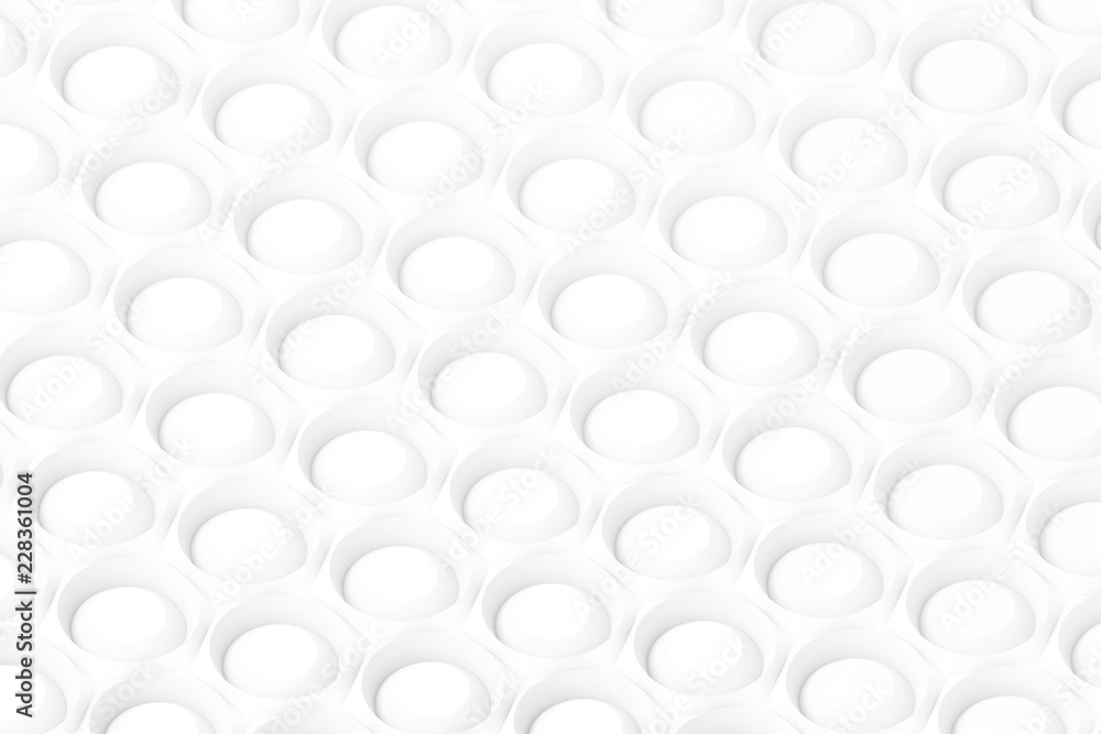 Texture of hexagonal three-dimensional grid with cells of different depths with convex round elements 3d illustration Texture of hexagonal three-dimensional grid with cells of different depths with convex round elements 3d illustration