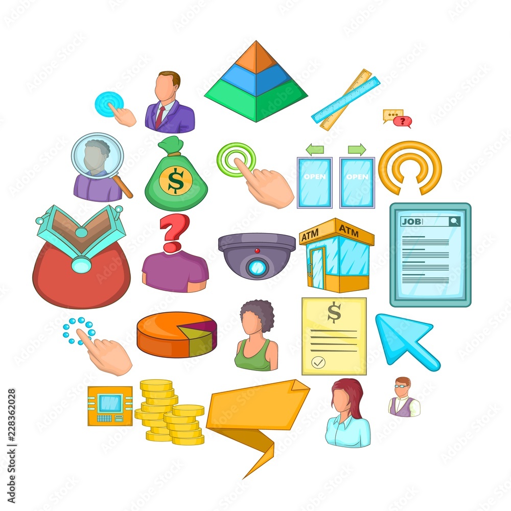 Financial officer icons set. Cartoon set of 25 financial officer vector icons for web isolated on white background Financial officer icons set. Cartoon set of 25 financial officer vector icons for web isolated on white background