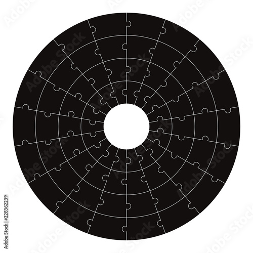 Black Puzzle Templates Circle Illustration