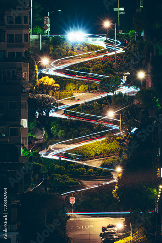 Lombard Street at night photo