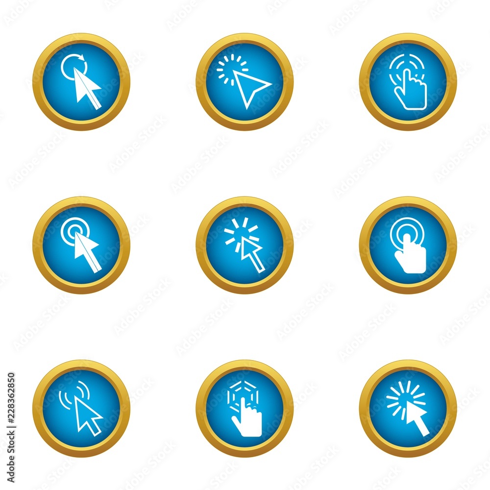 Clack icons set. Flat set of 9 clack vector icons for web isolated on white background Clack icons set. Flat set of 9 clack vector icons for web isolated on white background