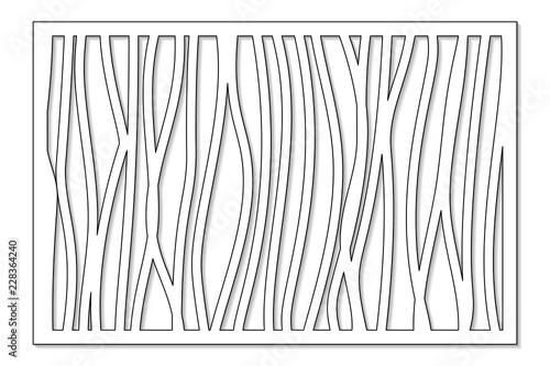 Template for cutting. Abstract line, geometric pattern. Laser cut. Set ratio 2:3. Vector illustration.