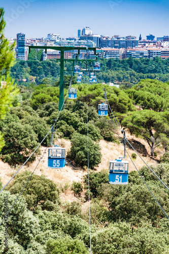 Cableway linking Country House and Western Park in Madrid, Spain