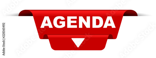 red vector banner agenda