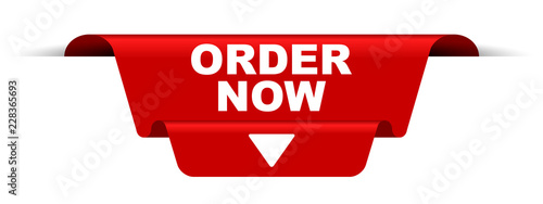red vector banner order now