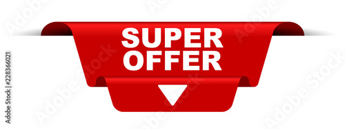 red vector banner super offer