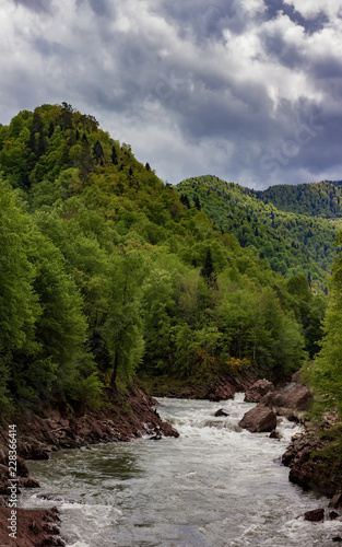 River mountain origin clean ecology water.