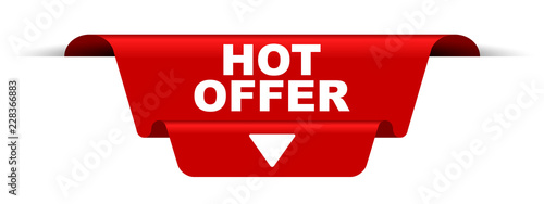 red vector banner hot offer