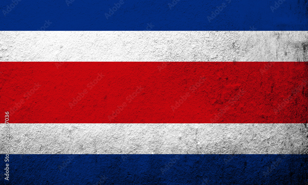 the Republic of Costa Rica National flag. Grunge Background the Republic of Costa Rica National flag. Grunge Background