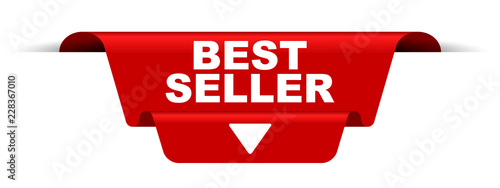 red vector banner best seller
