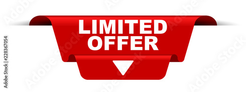 red vector banner limited offer