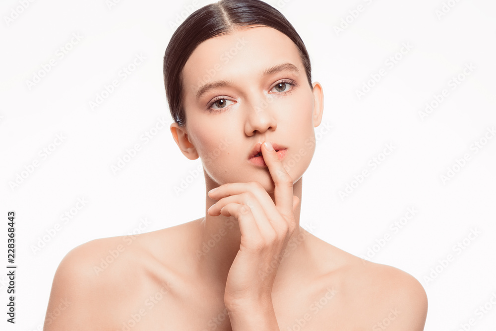 Beautiful brunette woman closeup Beautiful brunette woman closeup