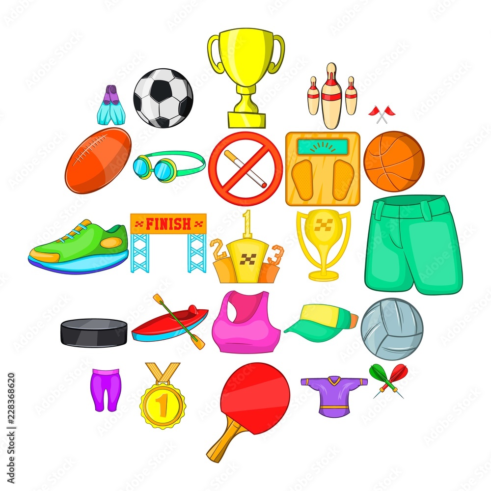 Competitive game icons set. Cartoon set of 25 competitive game vector icons for web isolated on white background Competitive game icons set. Cartoon set of 25 competitive game vector icons for web isolated on white background