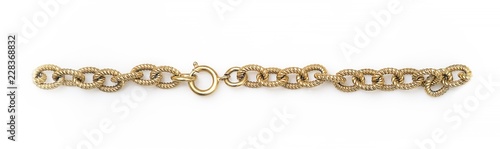 Golden chain isolated on white background