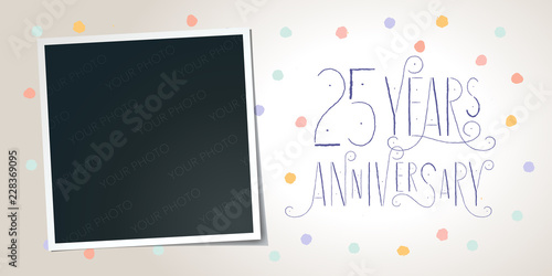25 years anniversary vector icon, logo. Template design element