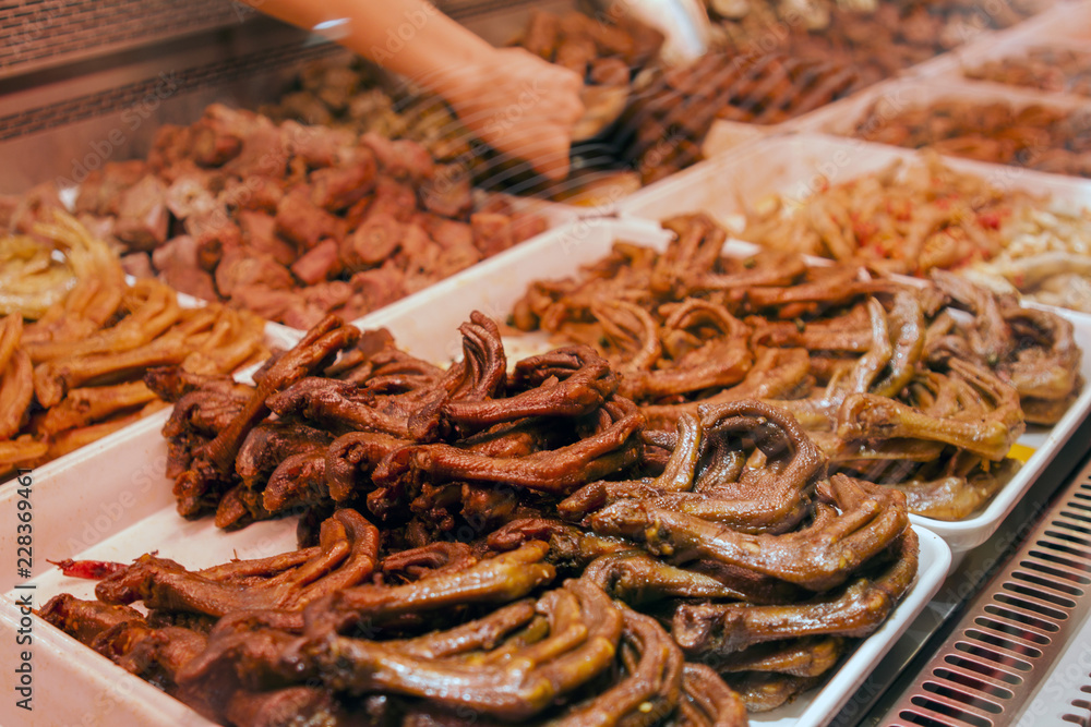 Chengdu Marinated Spicy Street Food Stall. Chengdu Marinated Spicy Street Food Stall.