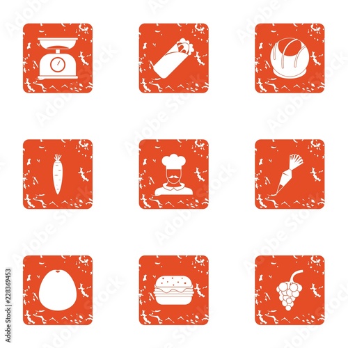 Head icons set. Grunge set of 9 head vector icons for web isolated on white background