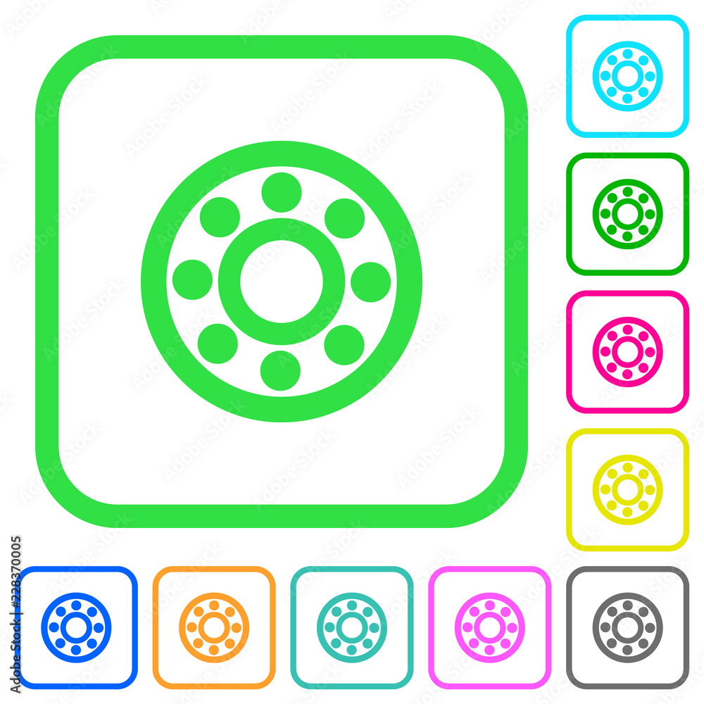 Bearings vivid colored flat icons Bearings vivid colored flat icons