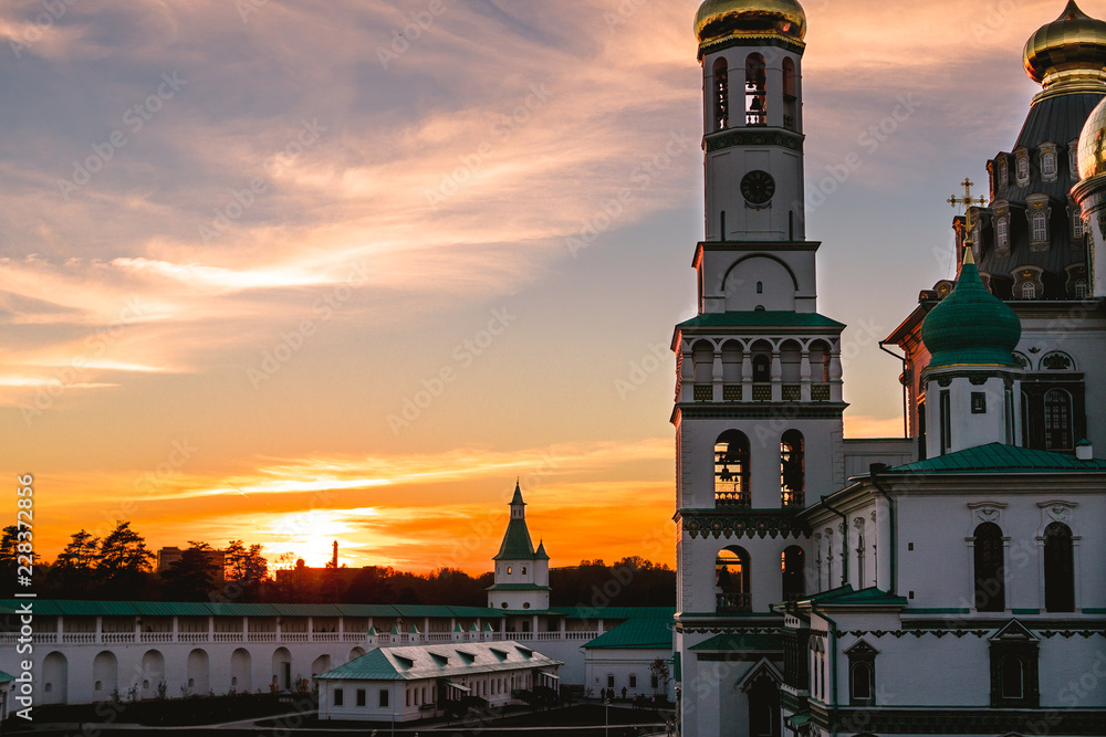 Russian monastery at the dusk