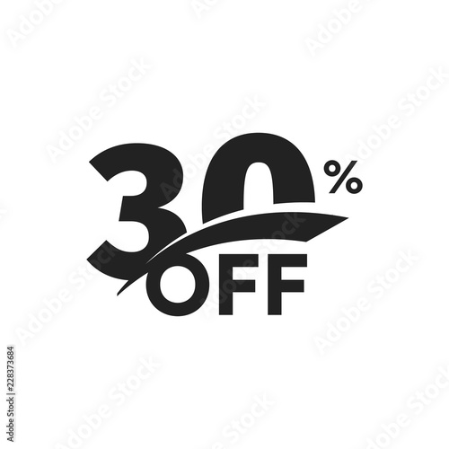 discount symbol. Business promotion sticker. Hot season sale label, holiday coupon icon. Template for promo flyer, banner design, poster. Vector illustration.