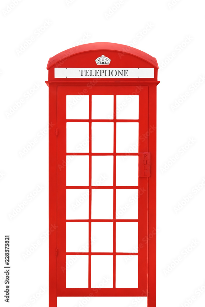 classic red phone booth isolated on white classic red phone booth isolated on white