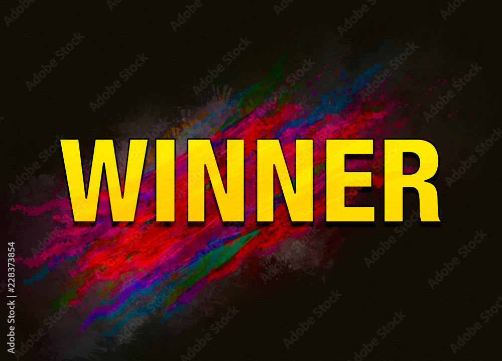 Winner colorful paint abstract background