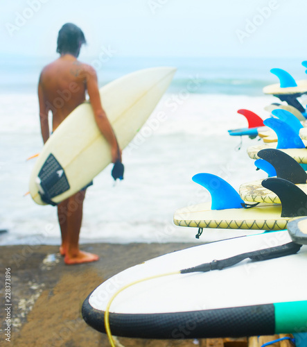Surfboards surfer ocean bea...