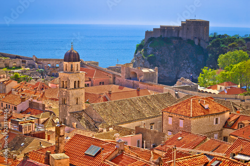 Histroic Dubrovnik old town view from city walls