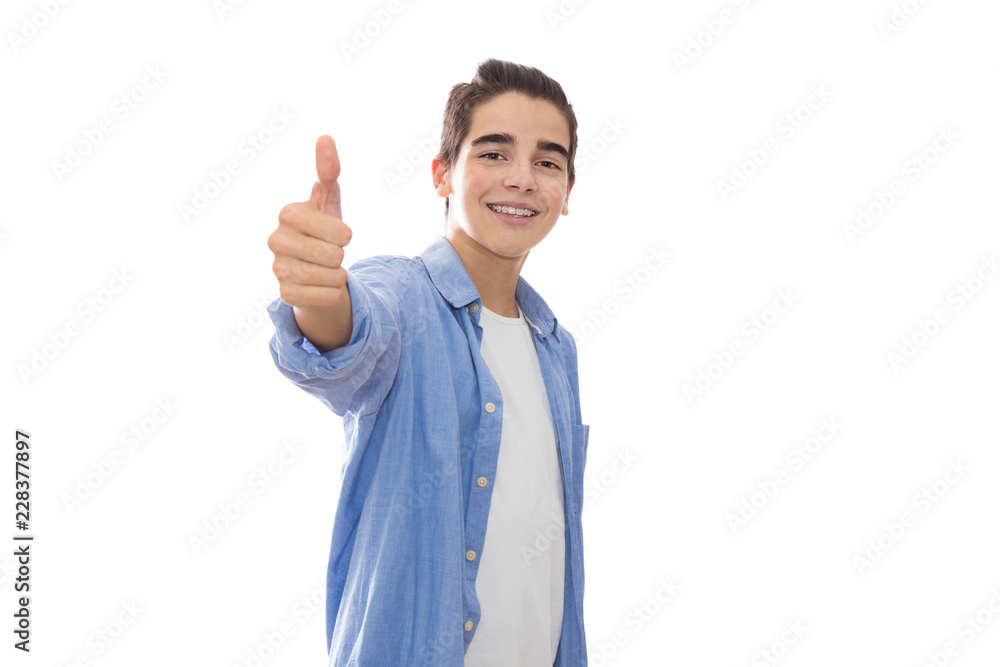 portrait of happy young isolated in white background portrait of happy young isolated in white background