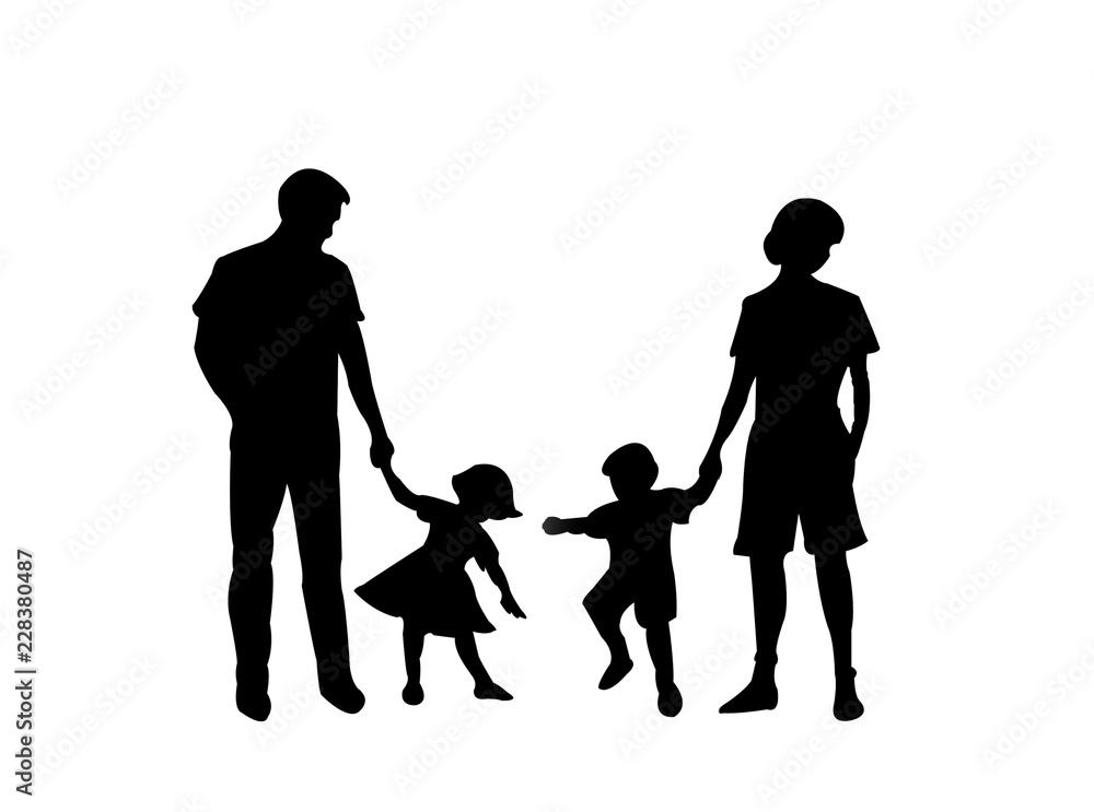 Famiglia in silhouette
