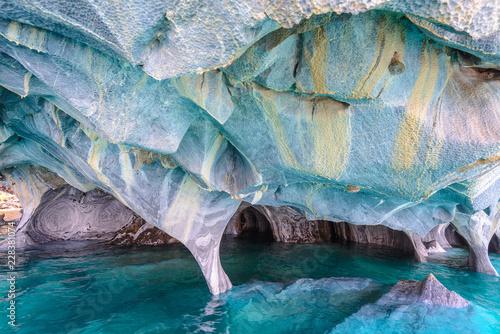 Marble Caves of the lake General Carrera, Chile photo