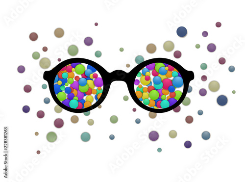 optimist view concept, inner happiness concept, look bright idea,