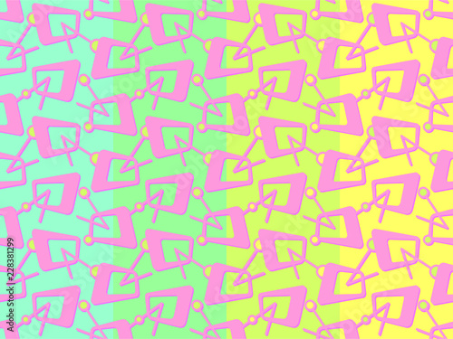 Abstract colorful seamless pattern set. Bright geometric colors in pink  blue  green and yellow colors