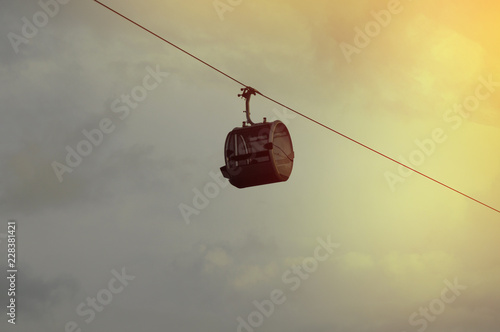 cable car on top of mountain