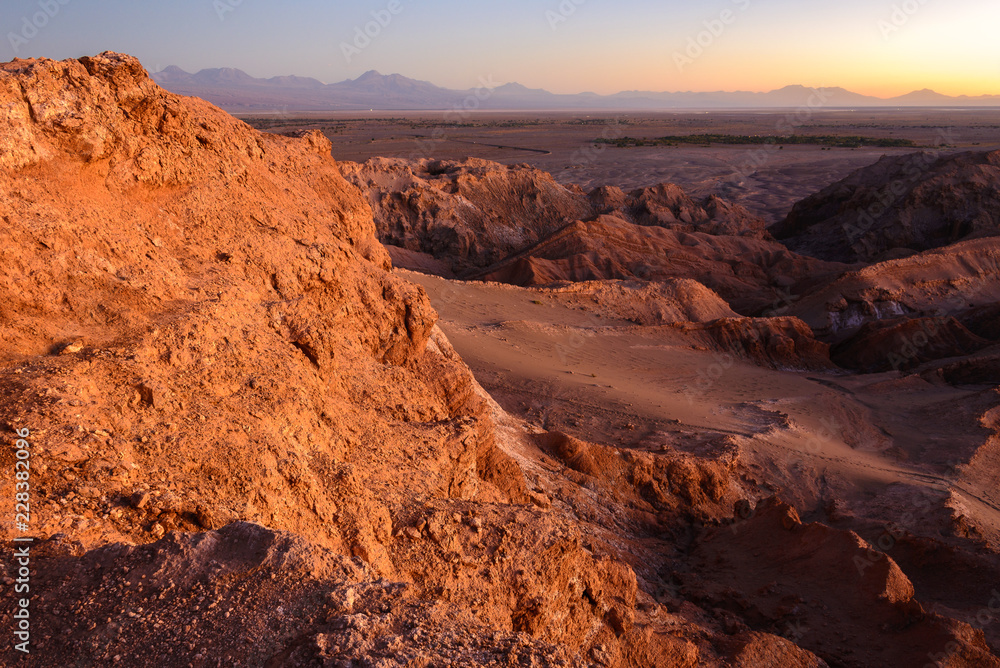 Salt Mountain Range (Cordillera de la Sal) at sunset, San Pedro de Atacama, Chile