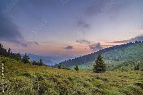 sunset in the mountains