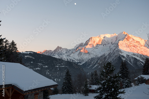 The Mont Blanc as seen from Saint Gervais-les-Bains