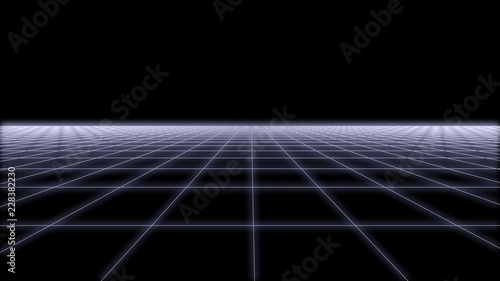 80s Retro Futurism wireframe Background 3d illustration render 2