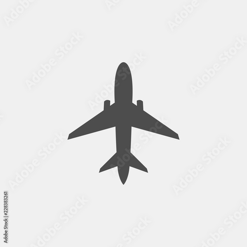 Vector illustration of airplane icon on white background