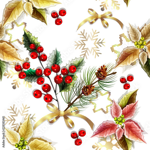 Christmas elements seamless pattern background
