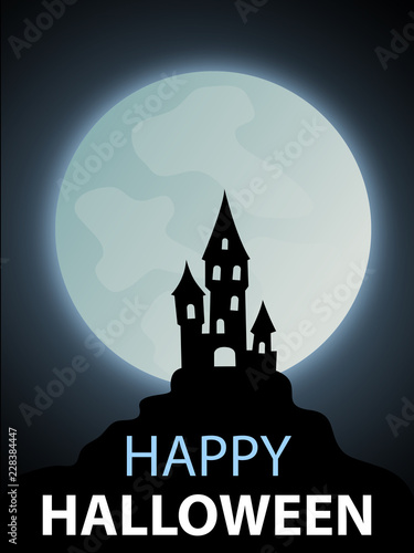 Halloween Burg Grußkarte (Happy Halloween)