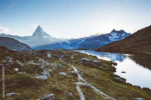 Scenic surroundings with famous peak Matterhorn. Location place Swiss alps. © Leonid Tit
