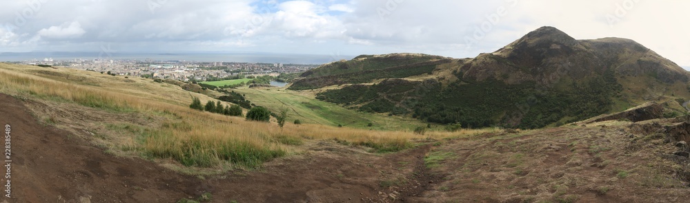 Holyrood Park near center of Edinburgh in Scotland in United Kingdom Holyrood Park near center of Edinburgh in Scotland in United Kingdom