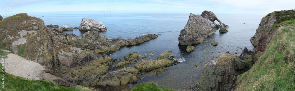 Bow Fiddle Rock near Portknockie in northern Scotland in United Kingdom