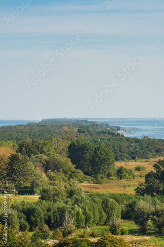 Hel Peninsula and the Baltic Sea, view from the top of the tower in Wladyslawowo. Poland