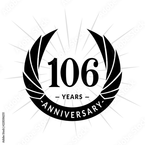 106 years anniversary. Elegant anniversary design. 106 years logo.