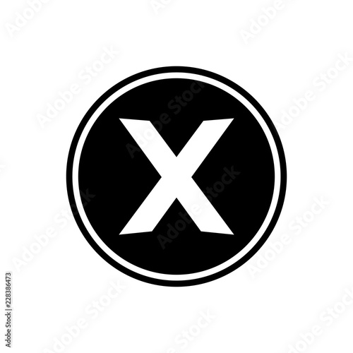 X button solid icon. Cross in circle illustration isolated on white