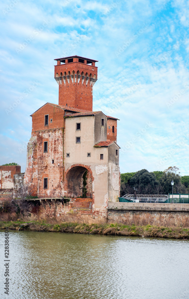 Cittadella fortress on the Arno River Pisa, Italy.