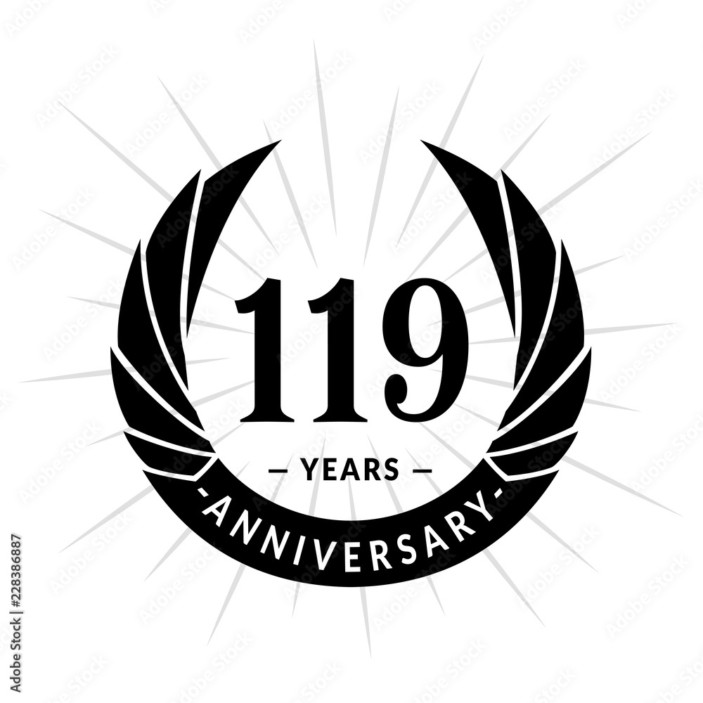 119 years anniversary. Elegant anniversary design. 119 years logo. 119 years anniversary. Elegant anniversary design. 119 years logo.