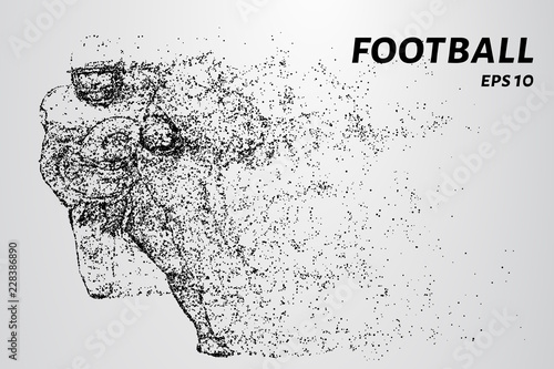 American football made up of particles.